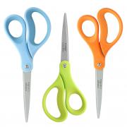 LIVINGO 3-Pack Titanium Coated Scissors Set for Office, School, Craft & Home Use