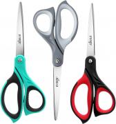 LIVINGO 3-Pack Premium Scissors Set for Home, Office, School & Crafts